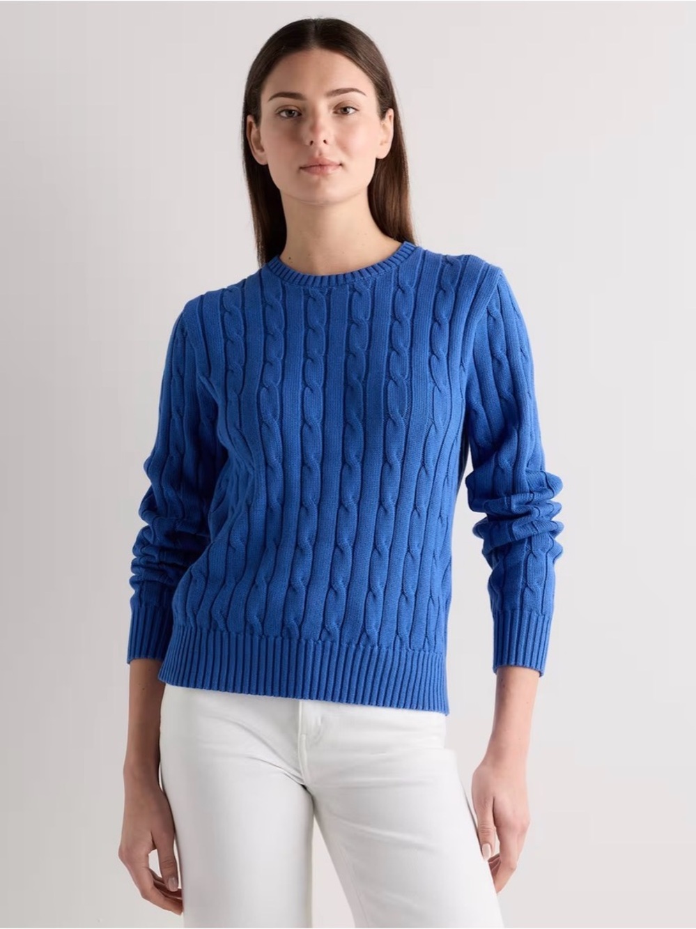 Tommy Hilfiger Royal Blue Cable Crewneck Sweater